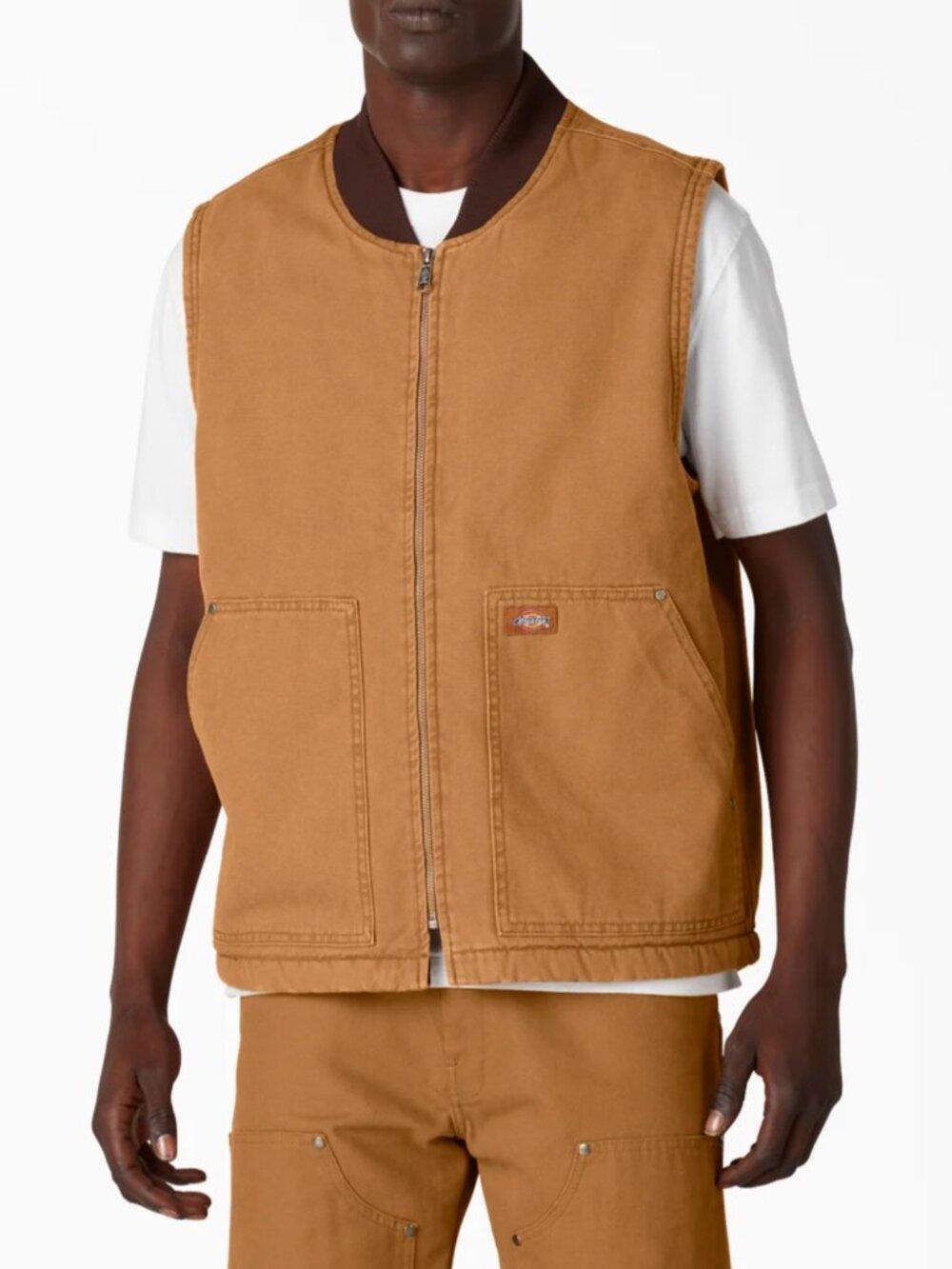 Dickies Stonewashed Duck High Pile Fleece Lined Vest